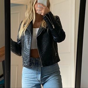 Faux Leather Moto Jakcet